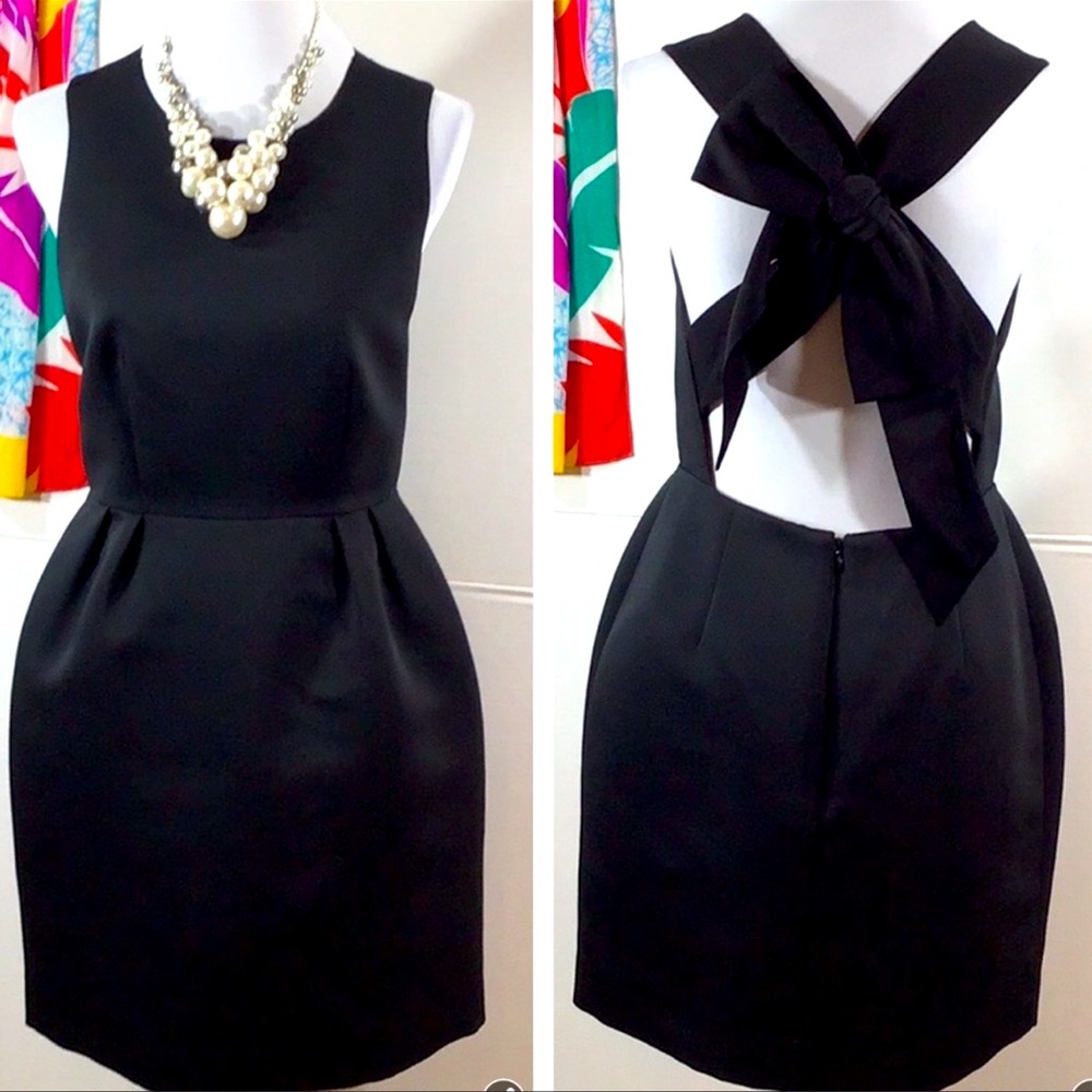 Kate Spade black bow back dress 6 NWT